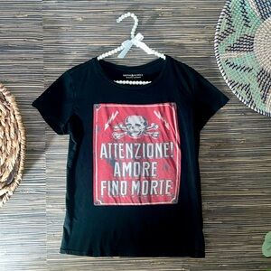 Ralph Lauren Denim&Supply XS Red/Black t-shirt ‘Attention Love Until Death’